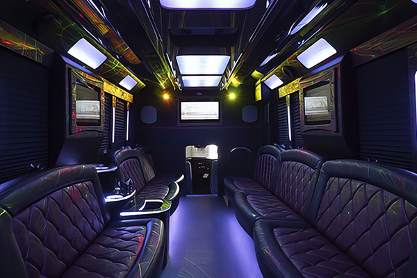 Party bus rental with LED lights