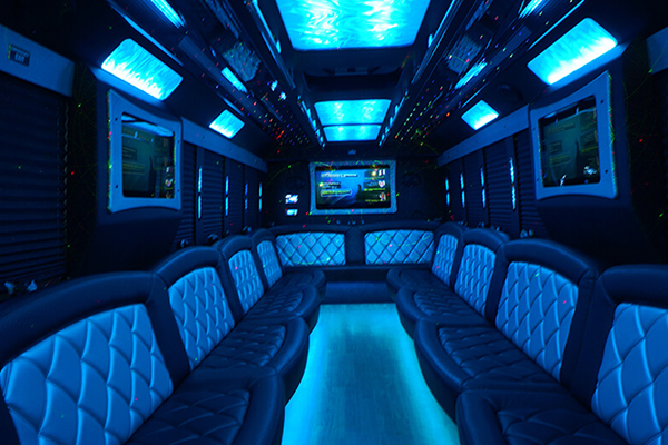 Roomy party bus with LED lights