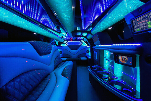 colored lighting on the limo
